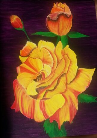 A Rose by Any Other Name Acrylic and Oil Pastel Painting